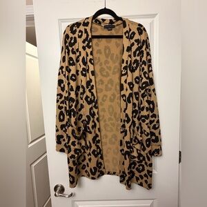 SANCTUARY LEOPARD CARDIGAN W/ POCKETS XL